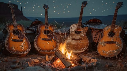Guitares sous les Étoiles : Les Instruments Préférés des Musiciens Western